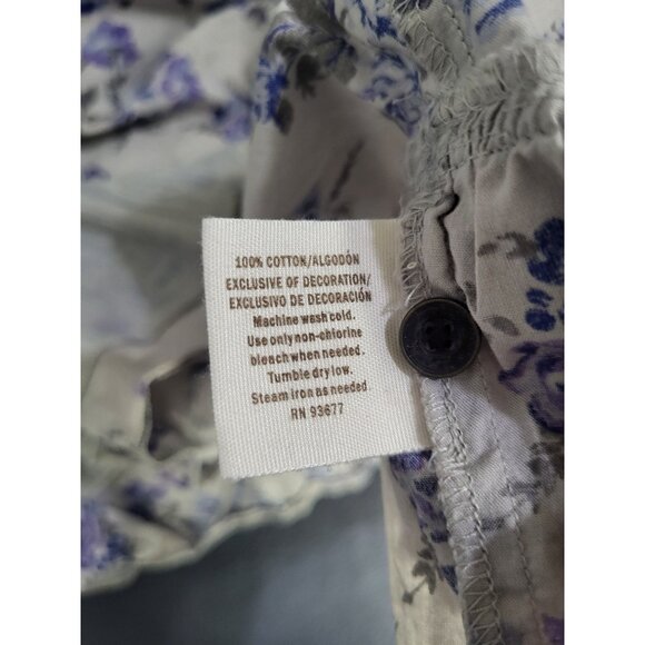 DECREE Women's SZ M Racerback Flowy Tank Ruffle Floral Boho Festival Fairy Gray - Picture 7 of 9